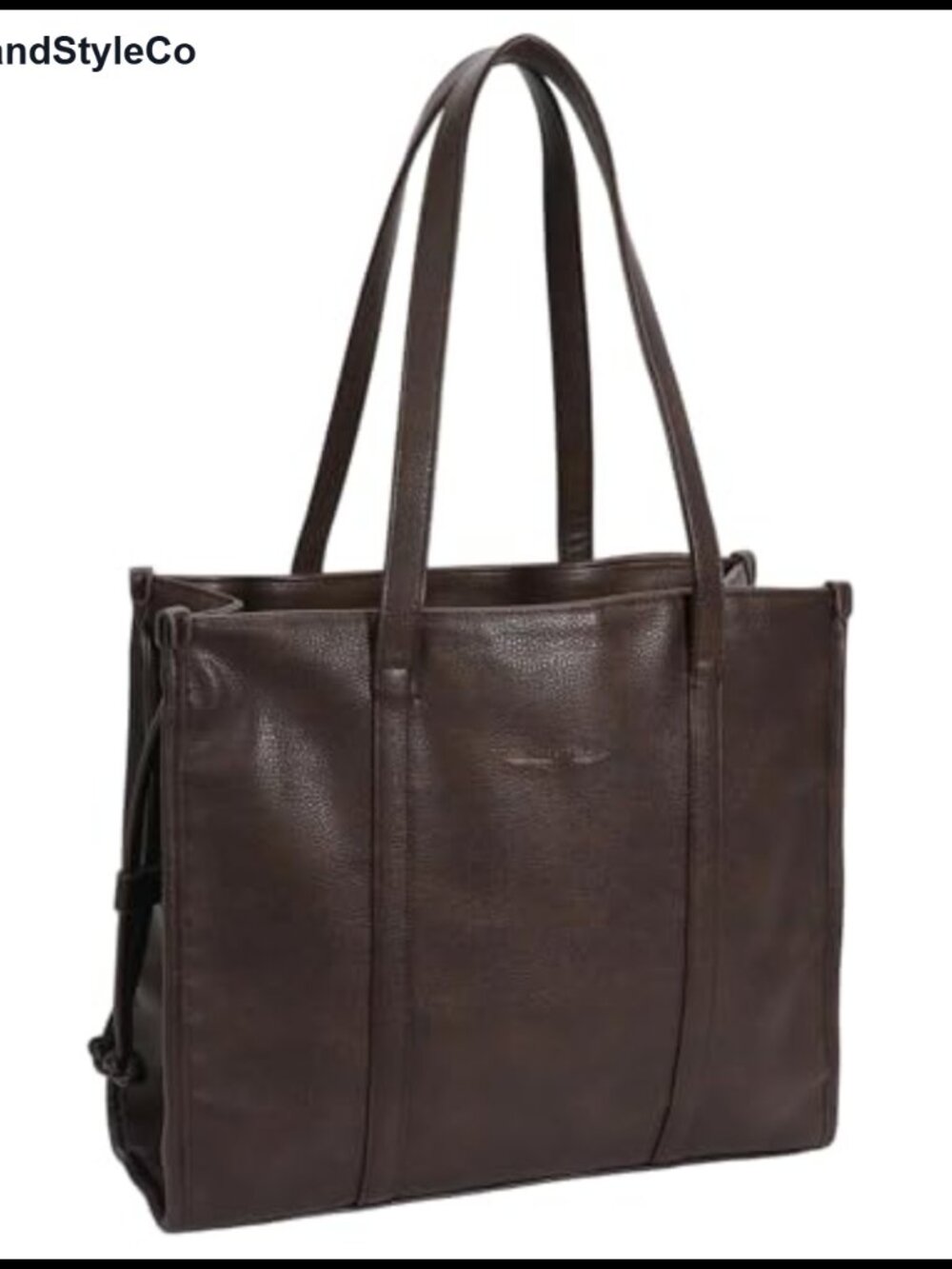 Large PU Leather Tote Bag Drawstring Handbag Travel Shopper Purse